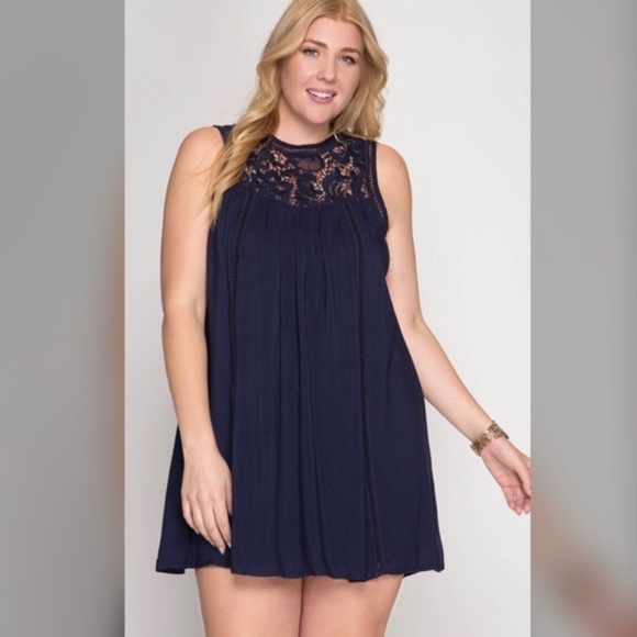 plus size sleeveless swing dress